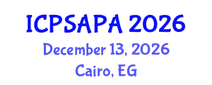 International Conference on Political Sciences and Policy Analysis (ICPSAPA) December 13, 2026 - Cairo, Egypt
