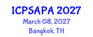 International Conference on Political Sciences and Policy Analysis (ICPSAPA) March 08, 2027 - Bangkok, Thailand