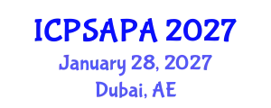International Conference on Political Sciences and Policy Analysis (ICPSAPA) January 28, 2027 - Dubai, United Arab Emirates