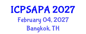 International Conference on Political Sciences and Policy Analysis (ICPSAPA) February 04, 2027 - Bangkok, Thailand