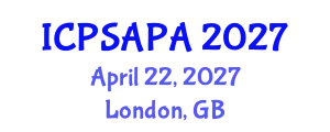 International Conference on Political Sciences and Policy Analysis (ICPSAPA) April 22, 2027 - London, United Kingdom