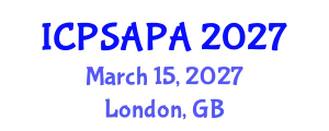 International Conference on Political Sciences and Policy Analysis (ICPSAPA) March 15, 2027 - London, United Kingdom