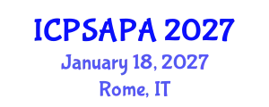 International Conference on Political Sciences and Policy Analysis (ICPSAPA) January 18, 2027 - Rome, Italy