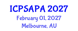 International Conference on Political Sciences and Policy Analysis (ICPSAPA) February 01, 2027 - Melbourne, Australia