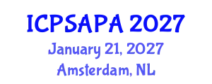 International Conference on Political Sciences and Policy Analysis (ICPSAPA) January 21, 2027 - Amsterdam, Netherlands