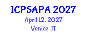 International Conference on Political Sciences and Policy Analysis (ICPSAPA) April 12, 2027 - Venice, Italy