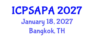 International Conference on Political Sciences and Policy Analysis (ICPSAPA) January 18, 2027 - Bangkok, Thailand