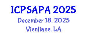 International Conference on Political Sciences and Policy Analysis (ICPSAPA) December 18, 2025 - Vientiane, Laos