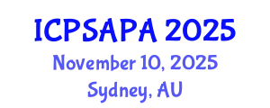International Conference on Political Sciences and Policy Analysis (ICPSAPA) November 10, 2025 - Sydney, Australia