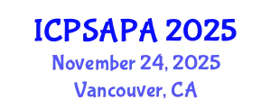 International Conference on Political Sciences and Policy Analysis (ICPSAPA) November 24, 2025 - Vancouver, Canada