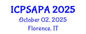 International Conference on Political Sciences and Policy Analysis (ICPSAPA) October 02, 2025 - Florence, Italy