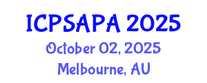 International Conference on Political Sciences and Policy Analysis (ICPSAPA) October 02, 2025 - Melbourne, Australia