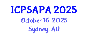 International Conference on Political Sciences and Policy Analysis (ICPSAPA) October 16, 2025 - Sydney, Australia