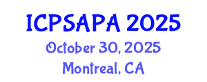 International Conference on Political Sciences and Policy Analysis (ICPSAPA) October 30, 2025 - Montreal, Canada