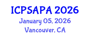 International Conference on Political Sciences and Policy Analysis (ICPSAPA) January 05, 2026 - Vancouver, Canada