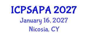 International Conference on Political Sciences and Policy Analysis (ICPSAPA) January 16, 2027 - Nicosia, Cyprus