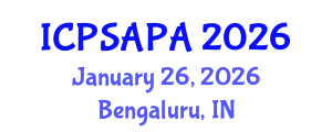 International Conference on Political Sciences and Policy Analysis (ICPSAPA) January 26, 2026 - Bengaluru, India