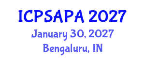 International Conference on Political Sciences and Policy Analysis (ICPSAPA) January 30, 2027 - Bengaluru, India