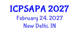 International Conference on Political Sciences and Policy Analysis (ICPSAPA) February 24, 2027 - New Delhi, India