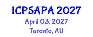 International Conference on Political Sciences and Policy Analysis (ICPSAPA) April 03, 2027 - Toronto, Australia