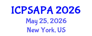 International Conference on Political Sciences and Policy Analysis (ICPSAPA) May 25, 2026 - New York, United States