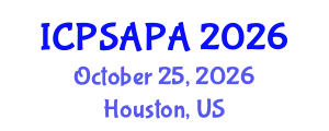International Conference on Political Sciences and Policy Analysis (ICPSAPA) October 25, 2026 - Houston, United States