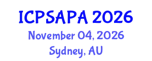 International Conference on Political Sciences and Policy Analysis (ICPSAPA) November 04, 2026 - Sydney, Australia