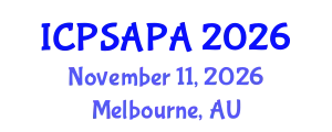 International Conference on Political Sciences and Policy Analysis (ICPSAPA) November 11, 2026 - Melbourne, Australia