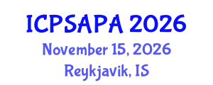 International Conference on Political Sciences and Policy Analysis (ICPSAPA) November 15, 2026 - Reykjavik, Iceland