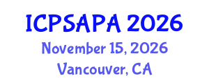 International Conference on Political Sciences and Policy Analysis (ICPSAPA) November 15, 2026 - Vancouver, Canada