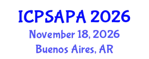 International Conference on Political Sciences and Policy Analysis (ICPSAPA) November 18, 2026 - Buenos Aires, Argentina