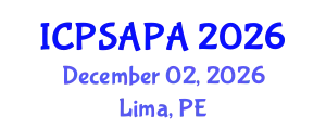International Conference on Political Sciences and Policy Analysis (ICPSAPA) December 02, 2026 - Lima, Peru