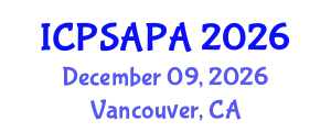 International Conference on Political Sciences and Policy Analysis (ICPSAPA) December 09, 2026 - Vancouver, Canada