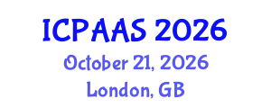 International Conference on Political and Administrative Sciences (ICPAAS) October 21, 2026 - London, United Kingdom