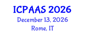 International Conference on Political and Administrative Sciences (ICPAAS) December 13, 2026 - Rome, Italy