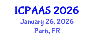 International Conference on Political and Administrative Sciences (ICPAAS) January 26, 2026 - Paris, France