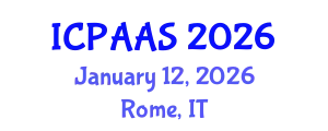 International Conference on Political and Administrative Sciences (ICPAAS) January 12, 2026 - Rome, Italy