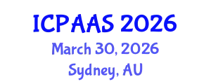 International Conference on Political and Administrative Sciences (ICPAAS) March 30, 2026 - Sydney, Australia