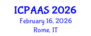 International Conference on Political and Administrative Sciences (ICPAAS) February 16, 2026 - Rome, Italy