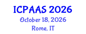 International Conference on Political and Administrative Sciences (ICPAAS) October 18, 2026 - Rome, Italy
