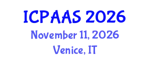 International Conference on Political and Administrative Sciences (ICPAAS) November 11, 2026 - Venice, Italy