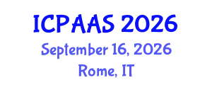 International Conference on Political and Administrative Sciences (ICPAAS) September 16, 2026 - Rome, Italy