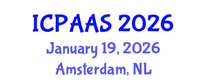International Conference on Political and Administrative Sciences (ICPAAS) January 19, 2026 - Amsterdam, Netherlands