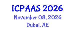 International Conference on Political and Administrative Sciences (ICPAAS) November 08, 2026 - Dubai, United Arab Emirates