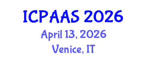 International Conference on Political and Administrative Sciences (ICPAAS) April 13, 2026 - Venice, Italy