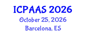 International Conference on Political and Administrative Sciences (ICPAAS) October 25, 2026 - Barcelona, Spain