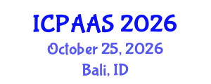 International Conference on Political and Administrative Sciences (ICPAAS) October 25, 2026 - Bali, Indonesia