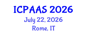 International Conference on Political and Administrative Sciences (ICPAAS) July 22, 2026 - Rome, Italy