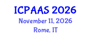 International Conference on Political and Administrative Sciences (ICPAAS) November 11, 2026 - Rome, Italy