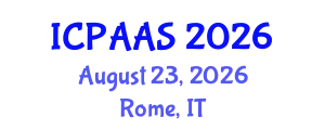 International Conference on Political and Administrative Sciences (ICPAAS) August 23, 2026 - Rome, Italy